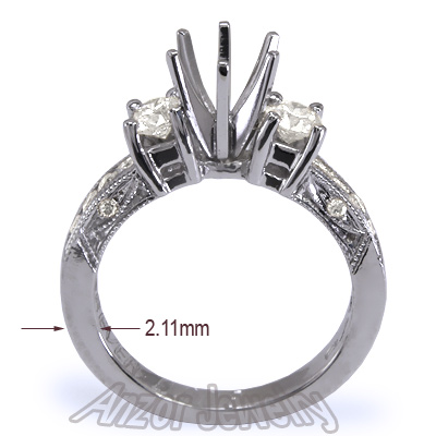 Diamond Engagement Ring Setting in Platinum 950 R1486