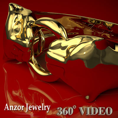 Dual Panther Cat Head Ring 10K GOLD R1477