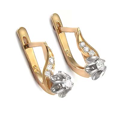 Children Adult Russian style Diamond Earrings 14k E983