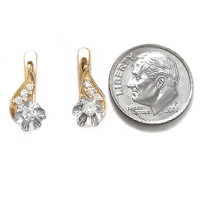 Children Adult Russian style Diamond Earrings 14k E983