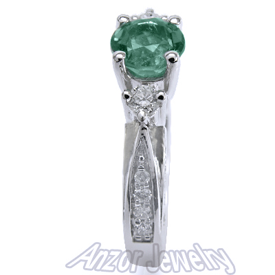 Colombian Emerald & Diamond Ring in 14k Gold R1502