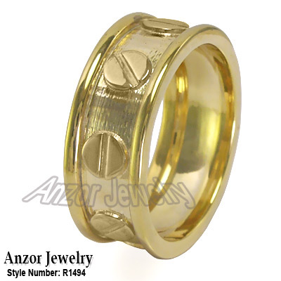 Men's 14k Yellow Gold Wedding Band R1494 Men's 14k Yellow Gold Wedding Band R1494