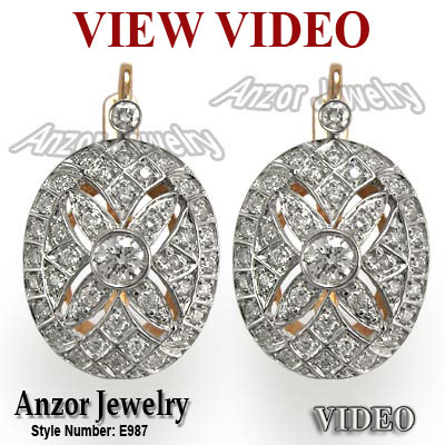 Russian Style Diamond Earrings 18k E987