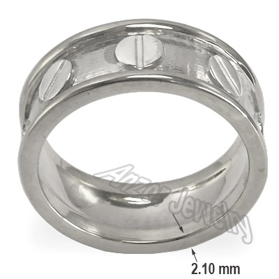 Men's 14k White Gold Wedding Band ring R1495