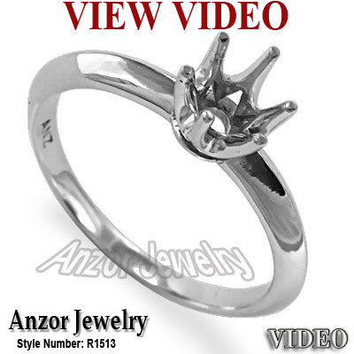 Knife Edge Engagement Setting Ring in 14k R1513