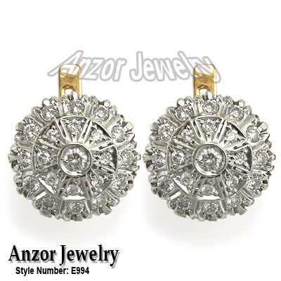 Russian Style Diamond Malinka Earrings 585 14K E994