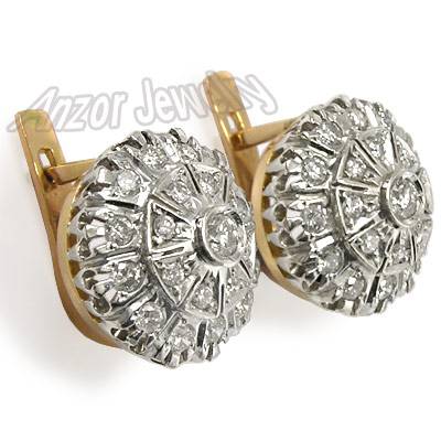 Russian Style Diamond Malinka Earrings 585 14K E994