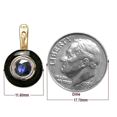 Russian Style Blue Sapphire Enamel Earrings 585 E995 Russian Style Blue Sapphire Enamel Earrings 585 E995