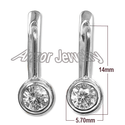 Russian Syle Diamond Earrings in Platinum 950 E1009 Russian Syle Diamond Earrings in Platinum 950 E1009