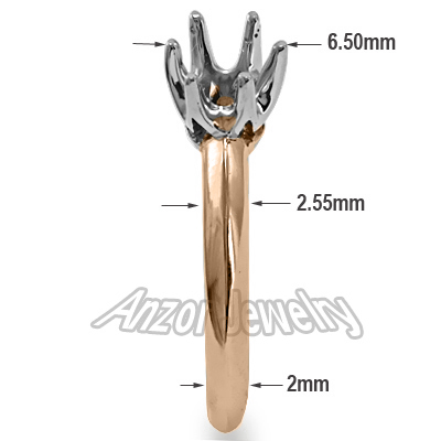 Knife Edge Engagement Setting Ring in 14k R1523