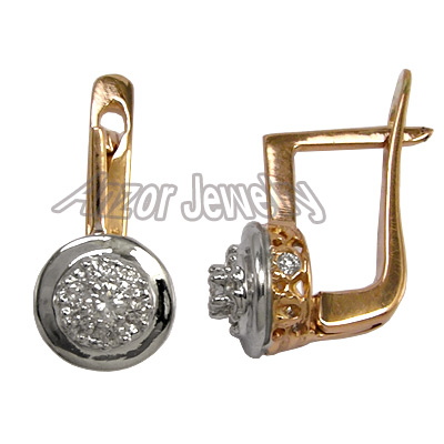 old Russian style Diamond Malinka Earrings 18K 750 E1015