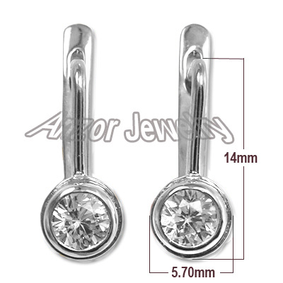 Russian Style Earrings in 14k White gold 585 E1008