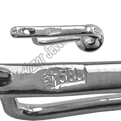 Russian Style Earrings in 14k White gold 585 E1008