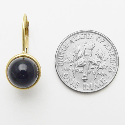 14k Gold Onyx Earrings 7mm E1011