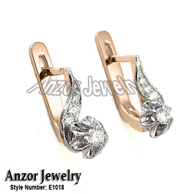 For Children and Adult Diamond Earrings 14k Gold E1018