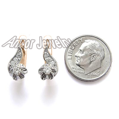 For Children and Adult Diamond Earrings 14k Gold E1018