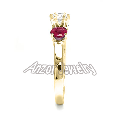 Ruby and Diamond Engagement Ring 14k Gold R1544