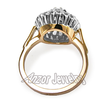 14K White Gold Diamond Malinka Ring Russian style R1545