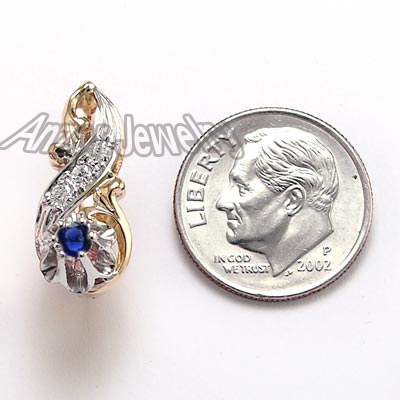 Old Russian Diamond Sapphire Earrings 585 E1031