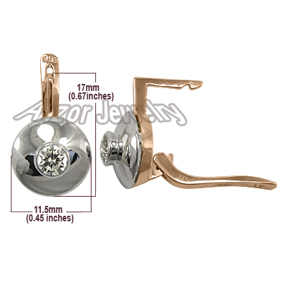 Russian Style 14k Gold Diamond Earrings 585 E1033