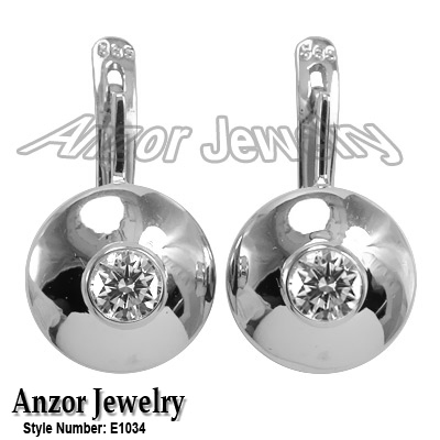 Russian Style 14k Gold Diamond Earrings 585 E1034