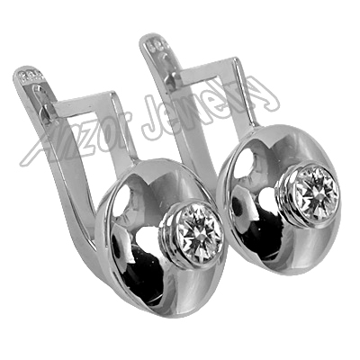 Russian Style 14k Gold Diamond Earrings 585 E1034