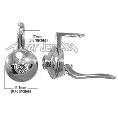 Russian Style 14k Gold Diamond Earrings 585 E1034