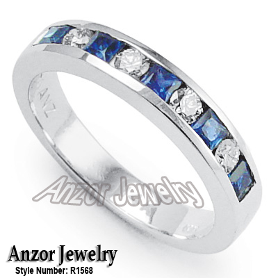 14k White Gold Sapphire Ring R1568
