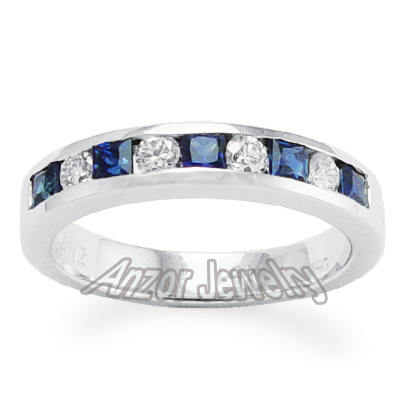 14k White Gold Sapphire Ring R1568