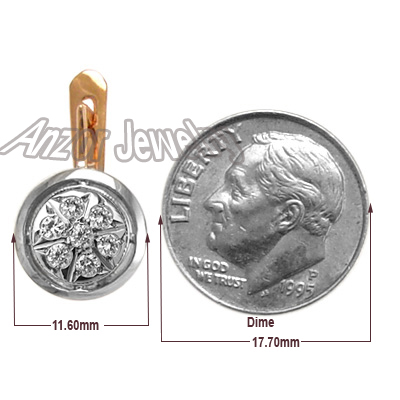 Russian Style Diamond Earrings 14k Rose Gold 585 E1039