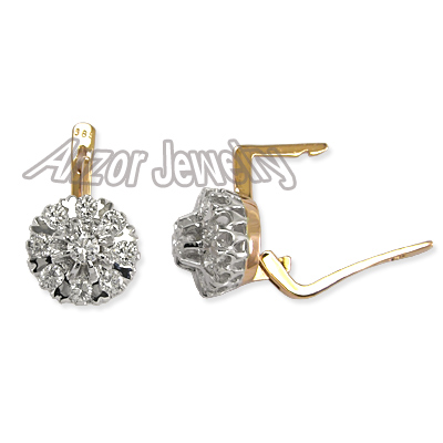 old Russian style Diamond Malinka Earrings  585 E1040