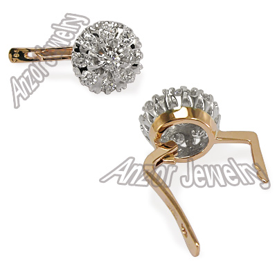 old Russian style Diamond Malinka Earrings  585 E1040