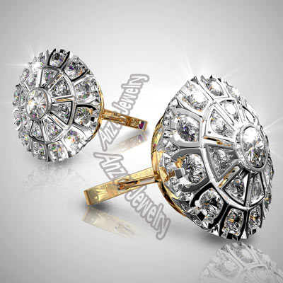 Russian Style Diamond Malinka Earrings 585 14K Gold  #E1047
