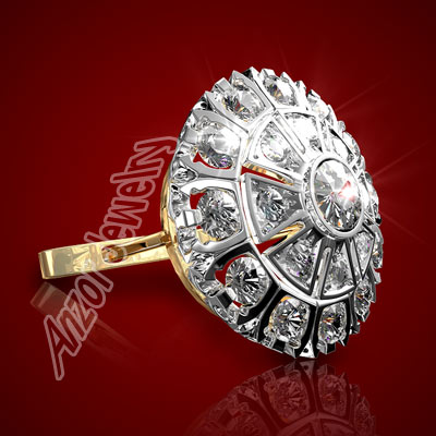 Russian Style Diamond Malinka Earrings 585 14K Gold  #E1047