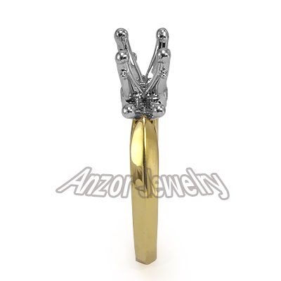 14k Two-Tone Gold Diamonds Engagement Setting Ring R1566