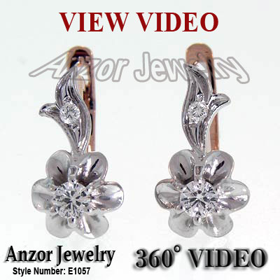 Russian style diamond earrings 585 E1057