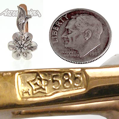 Russian style diamond earrings 585 E1057