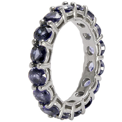 Blue Ceylon Sapphire Wedding band 14k Gold R1591