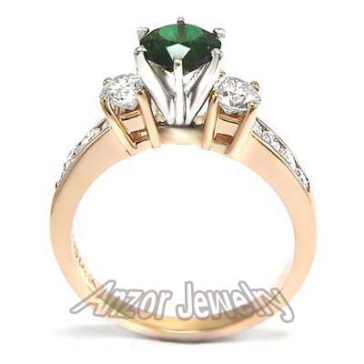 Chrome Russian Diopside Diamond Ring 14k R1594