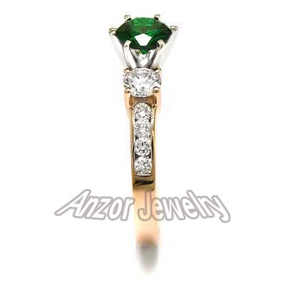 Chrome Russian Diopside Diamond Ring 14k R1594