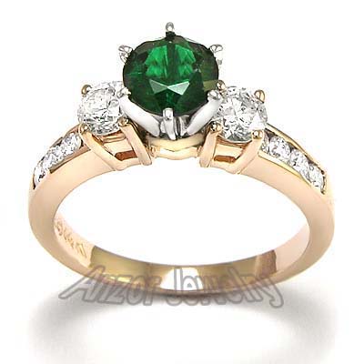 Chrome Russian Diopside Diamond Ring 14k R1594