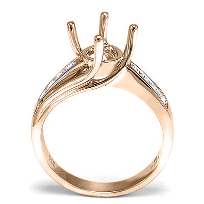 14k Rose Gold Diamond Ring Semi-Mount R1595
