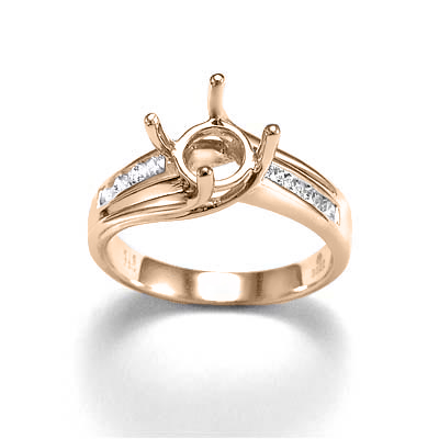14k Rose Gold Diamond Ring Semi-Mount R1595