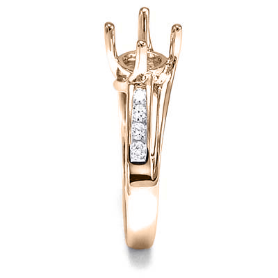 14k Rose Gold Diamond Ring Semi-Mount R1595