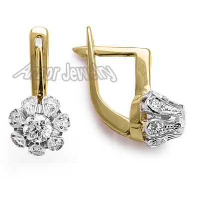 14k Diamond Russian Earrings F SI1 E1066