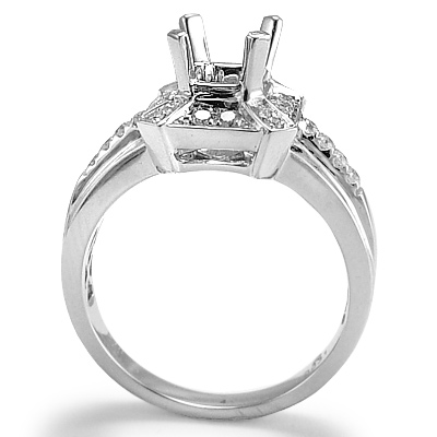 14k White Gold Diamond  Ring Setting R1614 14k White Gold Diamond  Ring Setting R1614