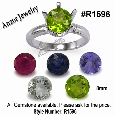 Six-Prong Knife Edge Ring Mounting 14K R1596