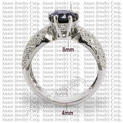 14k Gold Diamond & Sapphire Engagement Ring R1622 14k Gold Diamond & Sapphire Engagement Ring R1622