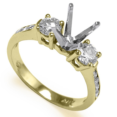 18k Two-Tone Gold Diamond Ring Setting R1600