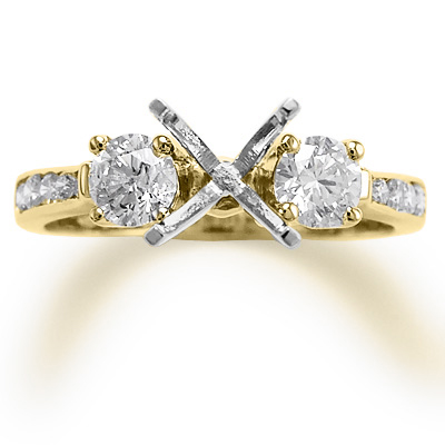 18k Two-Tone Gold Diamond Ring Setting R1600
